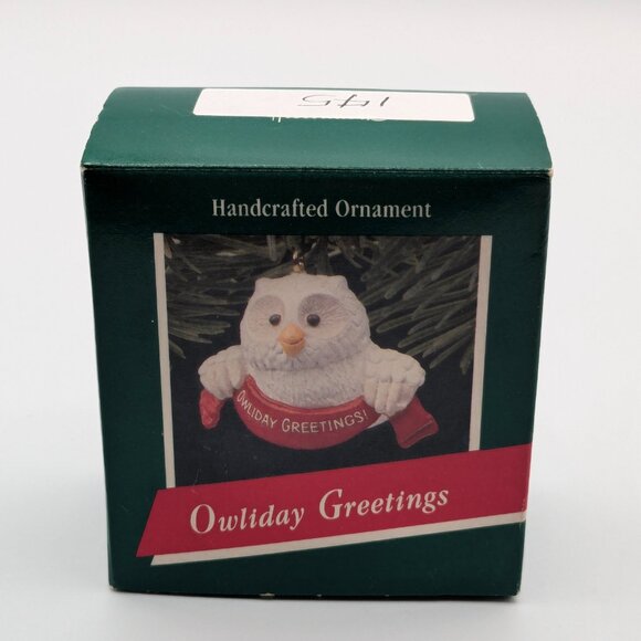 Hallmark Keepsake Owliday Greetings 1989, Vintage Owl Christmas Ornament - Picture 7 of 11